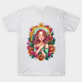 Zodiac Sign Virgo Art Deco Watercolour T-Shirt